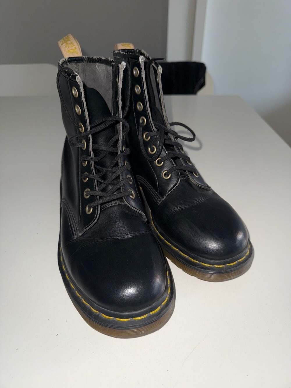 Dr. Martens 1460 Vegan 8-Eye Black Boots Size US Women's 8 / Men's 7 - Picture 2 of 14